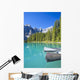 Canoes In Moraine Lake And Valley Of The Ten Peaks Wall Mural