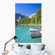 Canoes In Moraine Lake And Valley Of The Ten Peaks Wall Mural