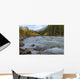 Autumn Colors Over Splashing Maligne River Wall Mural