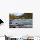Autumn Colors Over Splashing Maligne River Wall Mural