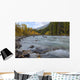 Autumn Colors Over Splashing Maligne River Wall Mural