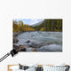 Autumn Colors Over Splashing Maligne River Wall Mural