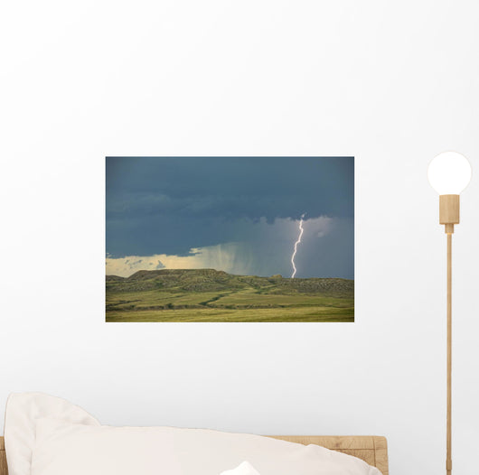Digitally Enhanced Image With Painterly Effect Of Lightning Wall Mural