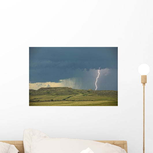 Digitally Enhanced Image With Painterly Effect Of Lightning Wall Mural