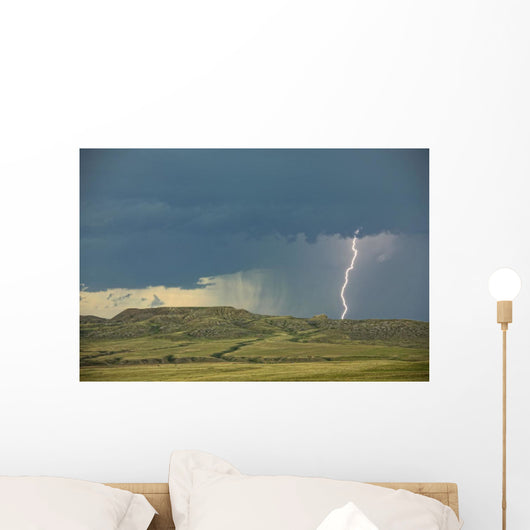 Digitally Enhanced Image With Painterly Effect Of Lightning Wall Mural