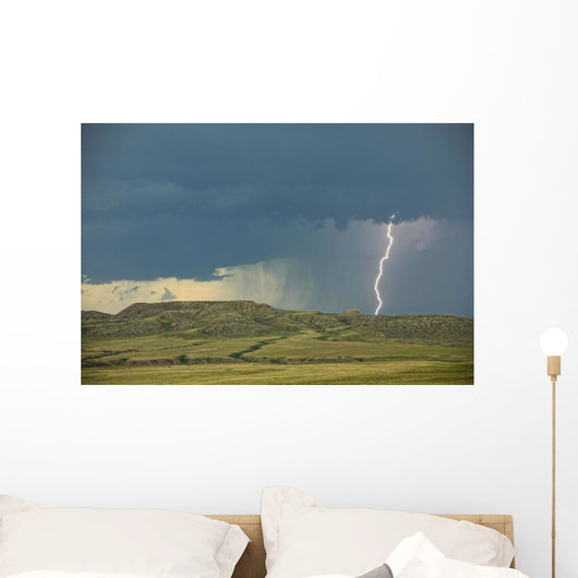 Digitally Enhanced Image With Painterly Effect Of Lightning Wall Mural