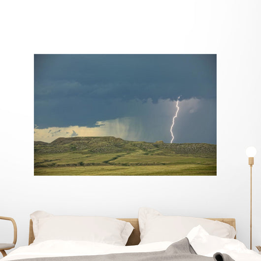 Digitally Enhanced Image With Painterly Effect Of Lightning Wall Mural