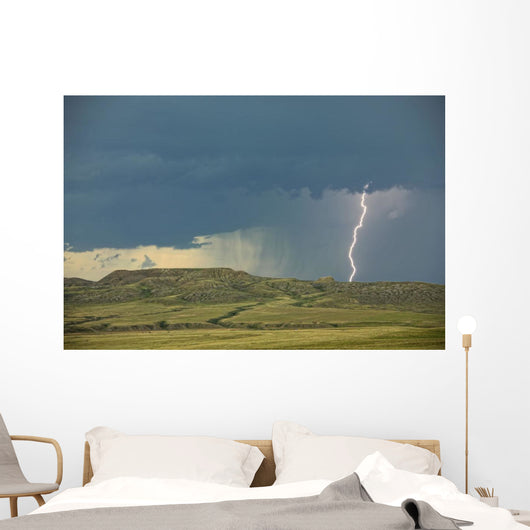 Digitally Enhanced Image With Painterly Effect Of Lightning Wall Mural