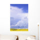 Storm Clouds Over Canola Field With Wind Turbine, St Leon, Manitoba Wall Mural