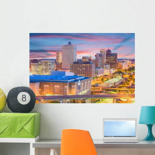 Memphis Tennessee Usa Skyline Evening Wall Decal