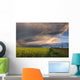 Summer Evening Storm Blowing Over Ripe Canola Fields, Central Alberta Wall Mural