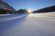 Winter Morning With Fresh Snow Covering Frozen Medicine Lake Wall Mural