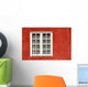 Red Timber House And Window Frame In The Old Town Wall Mural