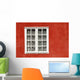 Red Timber House And Window Frame In The Old Town Wall Mural