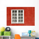 Red Timber House And Window Frame In The Old Town Wall Mural