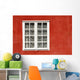 Red Timber House And Window Frame In The Old Town Wall Mural