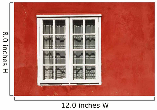 Red Timber House And Window Frame In The Old Town Wall Mural