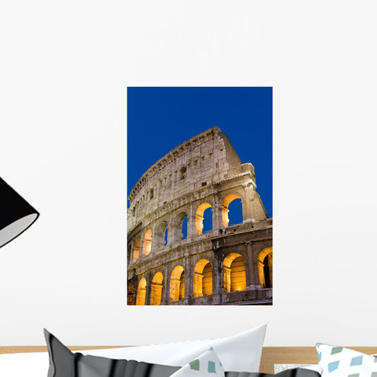 Exterior View Of The Coliseum Amphitheatre At Night, Rome, Italy Wall Mural