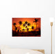 Coconut palms on sand beach in tropic on sunset Wall Mural