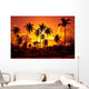 Coconut palms on sand beach in tropic on sunset Wall Mural