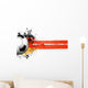 Soccer ball banner with flag Wall Decal