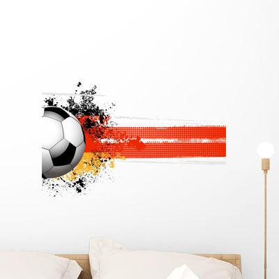 Soccer Ball Banner with Wall Decal shown on a wall