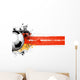 Soccer ball banner with flag Wall Decal