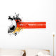 Soccer ball banner with flag Wall Decal