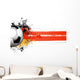 Soccer ball banner with flag Wall Decal