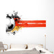 Soccer ball banner with flag Wall Decal