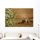 Apple Blossoms And Farmer Wall Mural