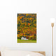 Cottage In Front Of Autumn Colours, Capstick, Cape Breton, Nova Scotia Wall Mural