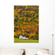 Cottage In Front Of Autumn Colours, Capstick, Cape Breton, Nova Scotia Wall Mural