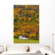 Cottage In Front Of Autumn Colours, Capstick, Cape Breton, Nova Scotia Wall Mural