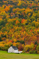 Cottage In Front Of Autumn Colours, Capstick, Cape Breton, Nova Scotia Wall Mural