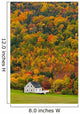 Cottage In Front Of Autumn Colours, Capstick, Cape Breton, Nova Scotia Wall Mural