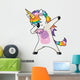 Dramatic Rainbow Dabbing Unicorn Wall Decal