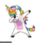 Dramatic Rainbow Dabbing Unicorn Wall Decal
