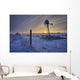 Hoar Frost On A Foggy Winter Sunset, Alberta Wall Mural