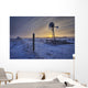 Hoar Frost On A Foggy Winter Sunset, Alberta Wall Mural