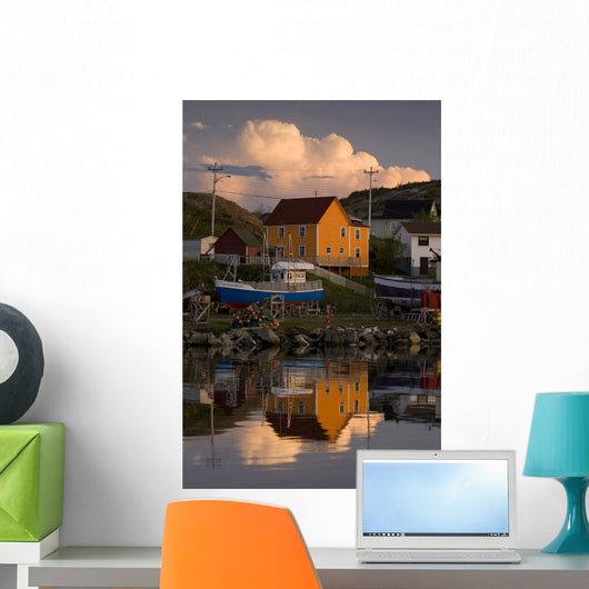 Reflection Of House In Water, Durrell, Newfoundland And Labrador Wall Mural
