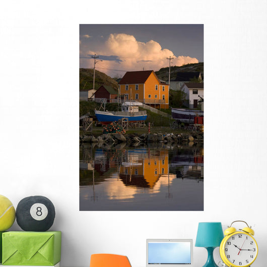 Reflection Of House In Water, Durrell, Newfoundland And Labrador Wall Mural