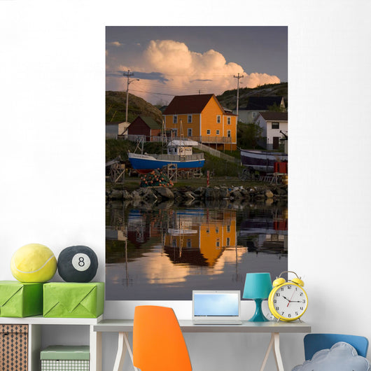 Reflection Of House In Water, Durrell, Newfoundland And Labrador Wall Mural