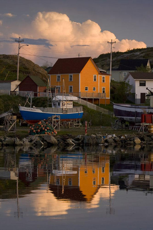 Reflection Of House In Water, Durrell, Newfoundland And Labrador Wall Mural