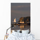 Fishing Boat Near An Iceberg, Durrell, Newfoundland And Labrador Wall Mural