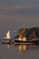 Fishing Boat Near An Iceberg, Durrell, Newfoundland And Labrador Wall Mural