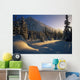 Sun Setting Behind Trees And Mountain Wall Mural