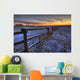 Early Morning Snow On A Cattle Fence, Rural Alberta Wall Mural