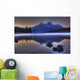 Sunrise On A Foggy Maligne Lake In Jasper National Park, Alberta Wall Mural