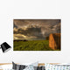 Rolled Hay Bales Under Storm Clouds On A Farm North Of Edmonton Wall Mural